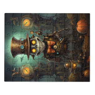 Halloween Steampunk Skeleton man Jigsaw Puzzle