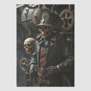 Halloween Steampunk Skeleton Tissue Paper