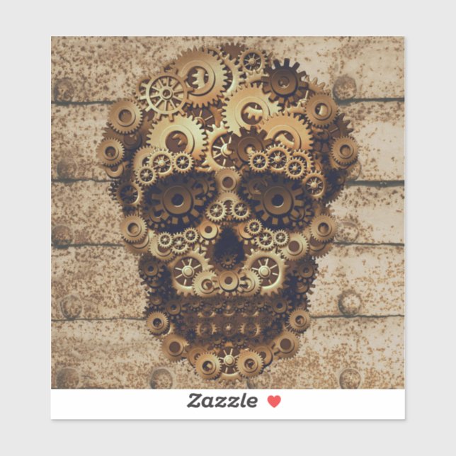 Halloween Steampunk Skeleton Vinyl Sticker (Sheet)