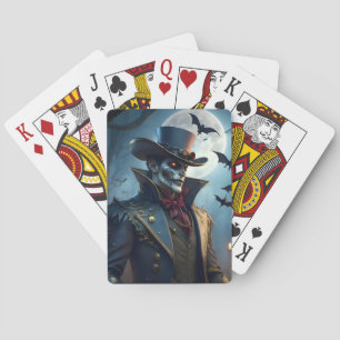Halloween Steampunk Southern Gentleman Zombie Poker Cards