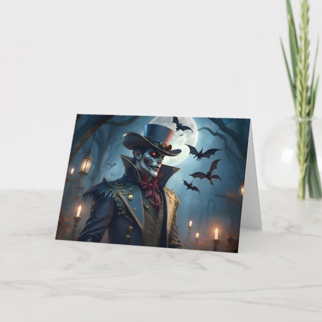 Halloween Steampunk Southern Gothic Zombie Card (Front)