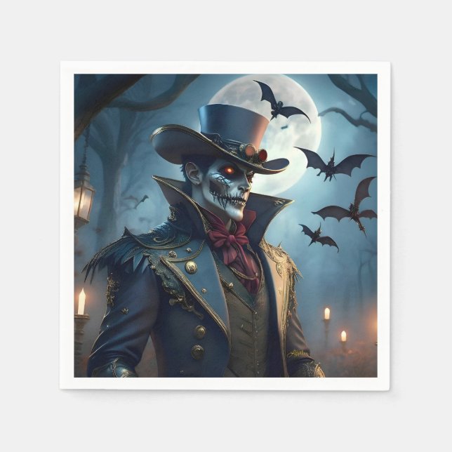 Halloween Steampunk Southern Gothic Zombie Napkins (Front)