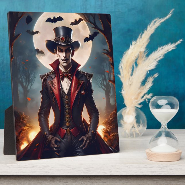 Halloween Steampunk Vampire Zombie Plaque (Side)