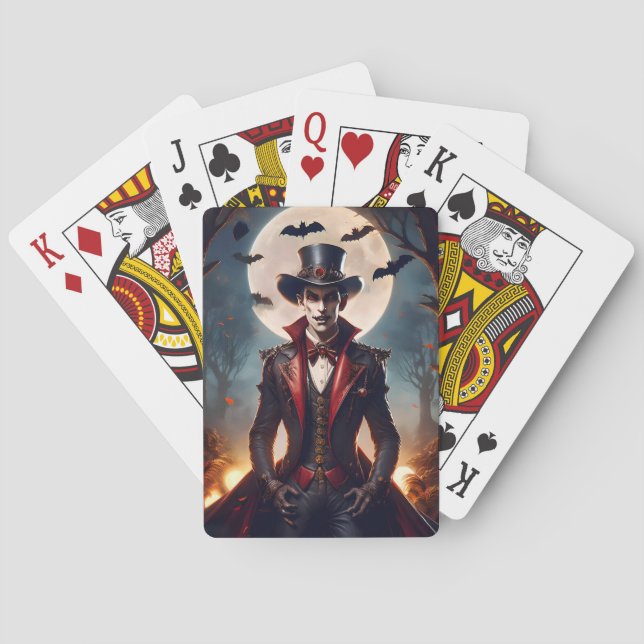 Halloween Steampunk Vampire Zombie Poker Cards (Back)