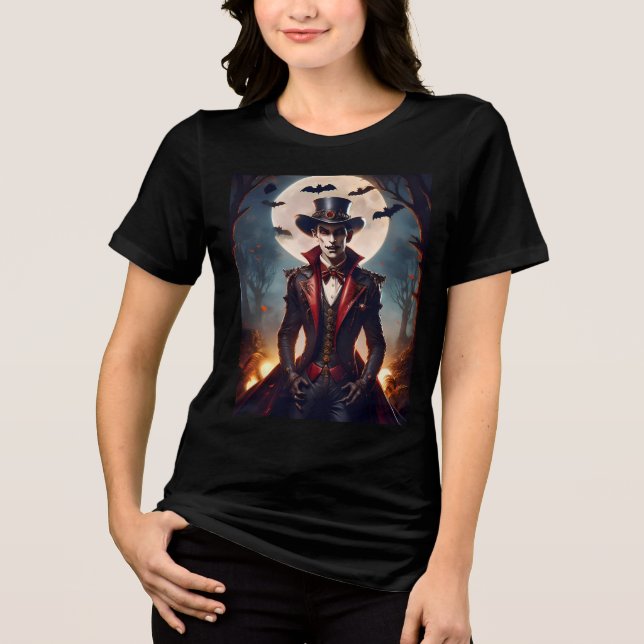Halloween Steampunk Vampire Zombie Tri-Blend Shirt (Front)