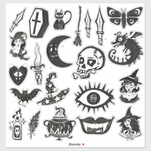 Halloween Sticker Collection in Black