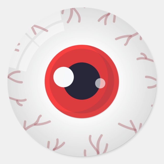 Halloween Sticker Creepy Red Eye Eyeball Treat Bag (Front)
