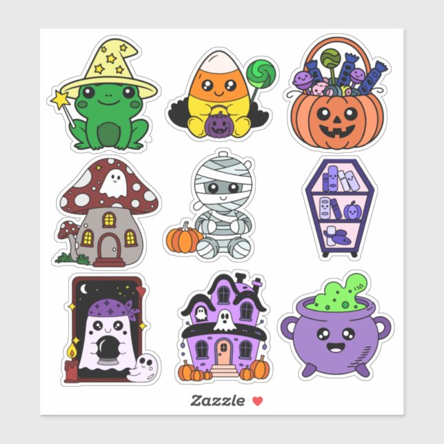 Halloween Sticker Pack for Kids – Spooky Cute (Sheet)