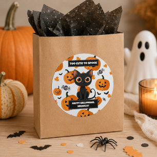 Halloween Sticker – Too Cute to Spook Black Cat