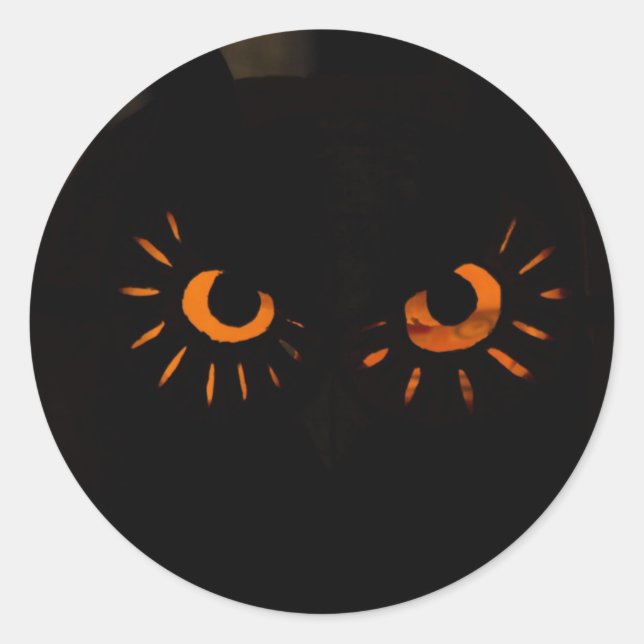 Halloween Sticker with Orange Eyes (Front)