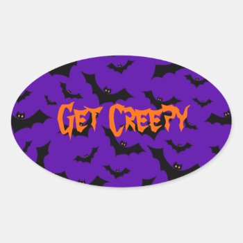 Halloween Stickers - Bats Get Creepy by PawsitiveDesigns at Zazzle