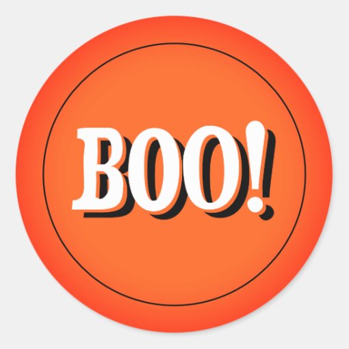 Halloween Stickers-Boo! Classic Round Sticker | Zazzle