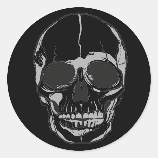 Halloween Stickers-Skull Classic Round Sticker (Front)