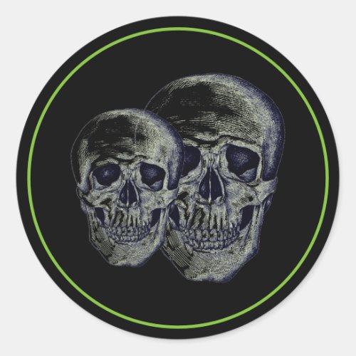 Halloween Stickers_Skulls Classic Round Sticker