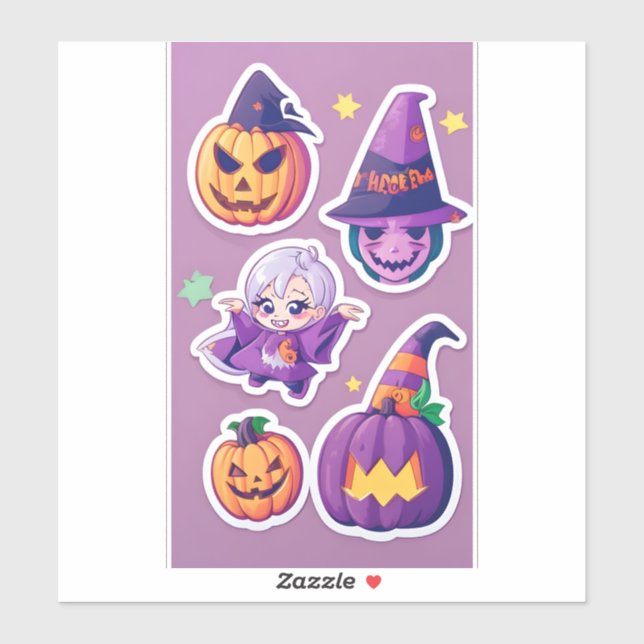 Halloween Stickers skulls, pumpkin (Sheet)