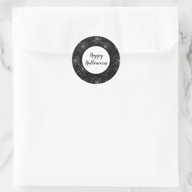 Halloween Stickers-Spider Webs Classic Round Sticker (Bag)