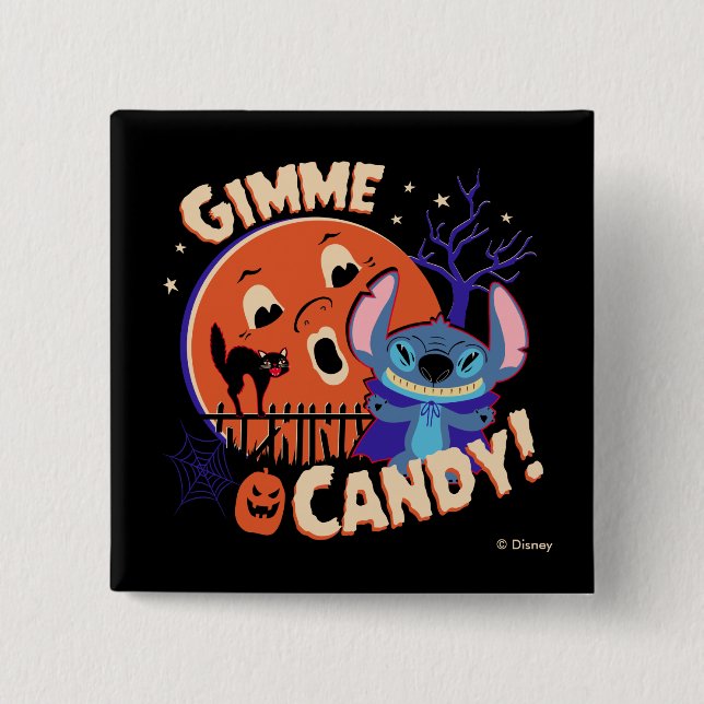 Halloween Stitch | Gimme Candy! Button (Front)