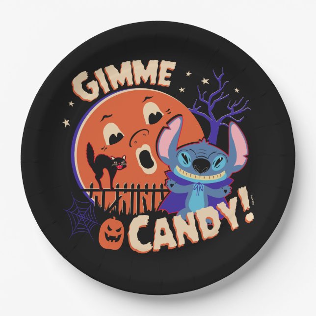 Halloween Stitch | Gimme Candy! Paper Plates (Front)