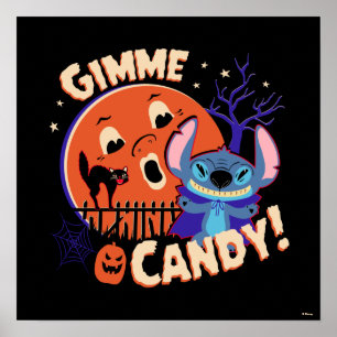 Halloween Stitch Gimme Candy! Poster