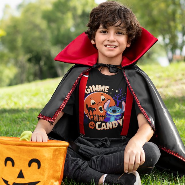 Halloween Stitch | Gimme Candy! T-Shirt (Kid wearing t-shirt)