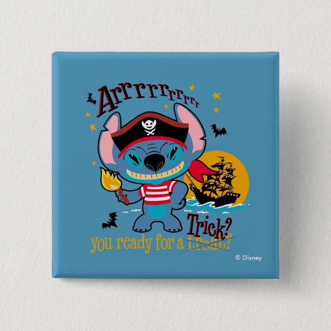 Halloween Stitch Pirate Button (Front)
