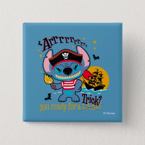 Halloween Stitch Pirate Button