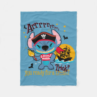Halloween Stitch Pirate Fleece Blanket