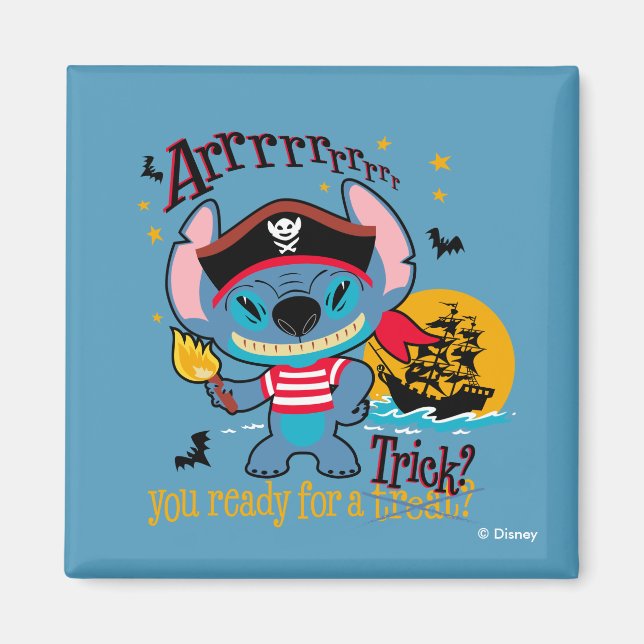 Halloween Stitch Pirate Magnet (Front)