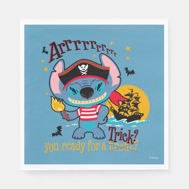 Halloween Stitch Pirate Napkins (Front)