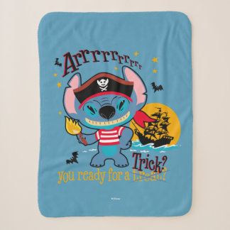 Halloween Stitch Pirate Sherpa Blanket