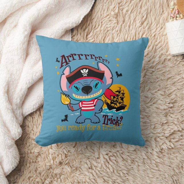 Halloween Stitch Pirate Throw Pillow (Blanket)
