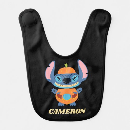 Halloween Stitch Pumpkin Baby Bib