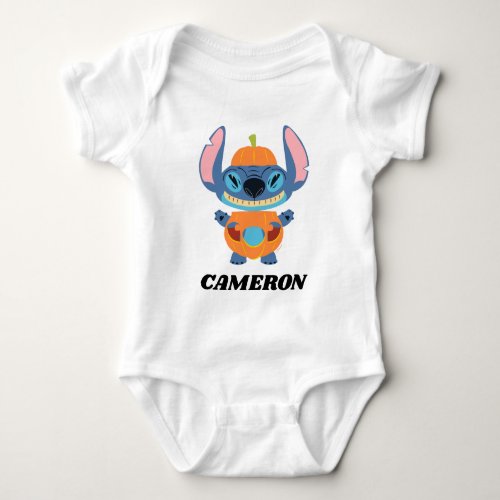 Halloween Stitch Pumpkin Baby Bodysuit