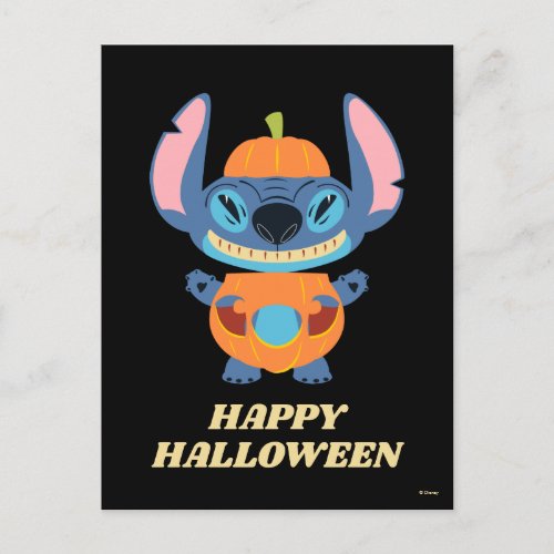 Halloween Stitch Pumpkin Postcard