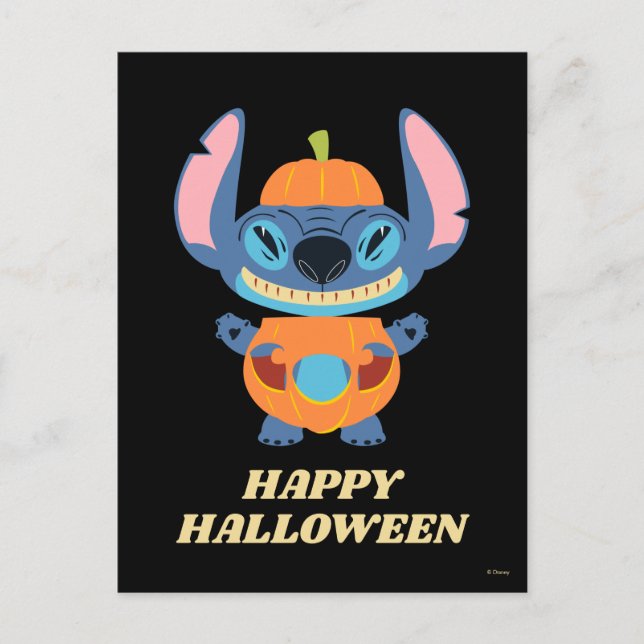 Halloween Stitch Pumpkin Postcard (Front)