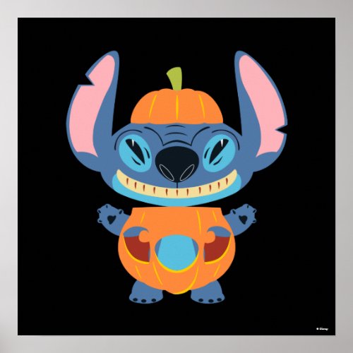 Halloween Stitch Pumpkin Poster