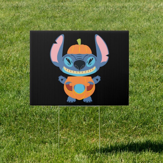 Halloween Stitch Pumpkin Sign (Insitu)