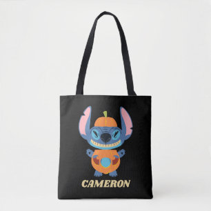 Halloween Stitch Pumpkin Tote Bag
