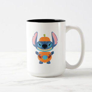 Halloween Stitch Pumpkin Two-Tone Coffee Mug
