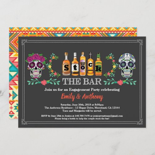 Halloween stock the bar engagement party invitation