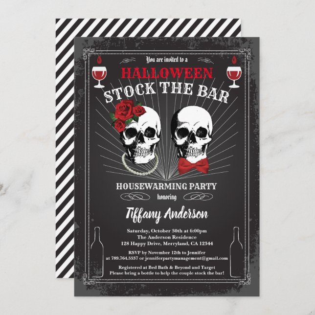 Halloween Stock The Bar housewarming party Invitation (Front/Back)