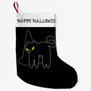 Halloween Stocking Black Cat and Hat