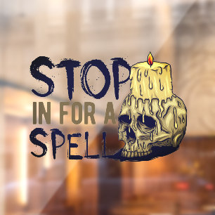 Halloween Stop In For A Spell Shop Window Cling