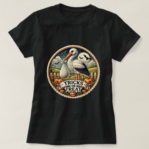 Halloween Stork Baby Announcement  T_Shirt