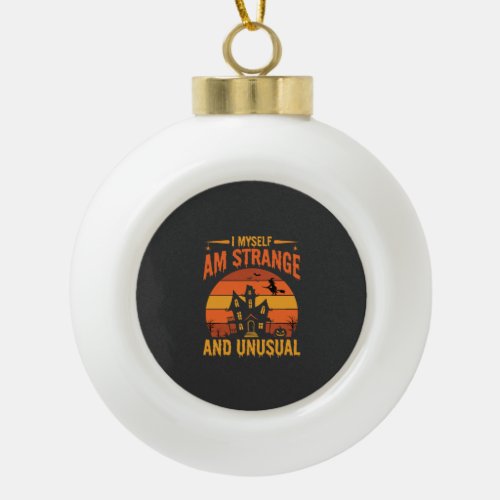 Halloween Strange and Unusual Haunted House Graphi Ceramic Ball Christmas Ornament