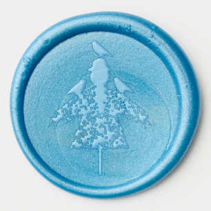 Halloween Straw Scarecrow and Ravens Wax Seal Sticker