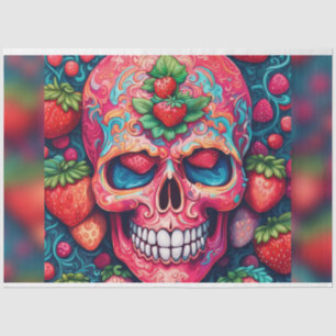 Halloween Strawberry Skull Decoupage Paper