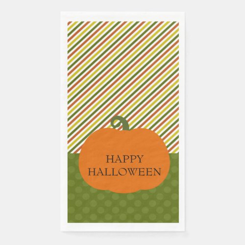 Halloween Stripes And Circles Graphic Pattern Paper Guest Towels