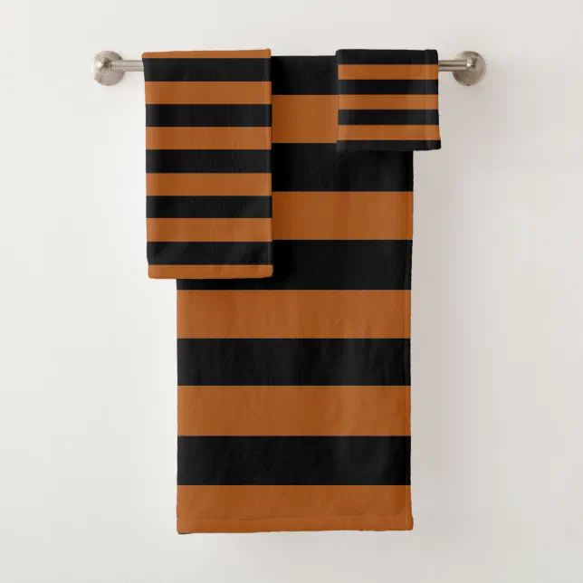 Halloween Stripes Bath Towel Set | Zazzle