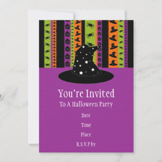 Halloween Stripes Halloween Party Invitation
